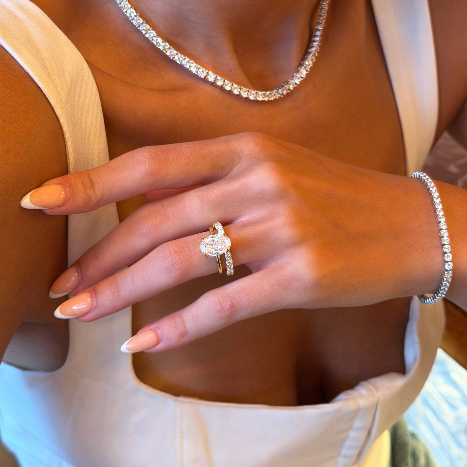 Gold Plain Band Solitaire Ring - Luxe Emporium x