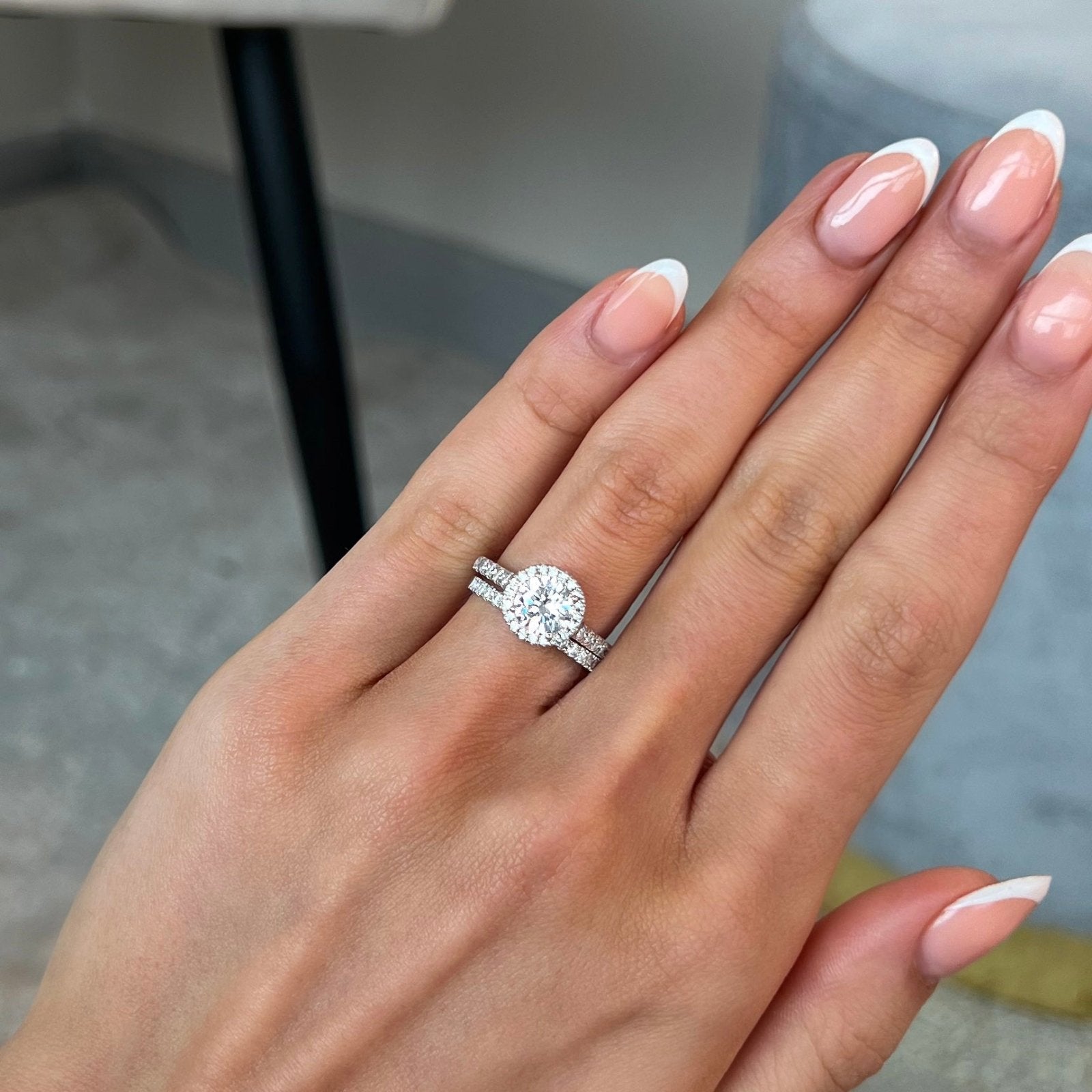 Sterling Silver Round Halo Wedding Set - Luxe Emporium x