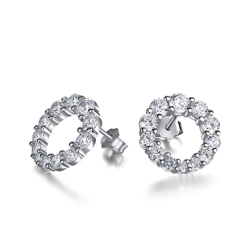 Sterling Silver Open Halo Earrings - Luxe Emporium x