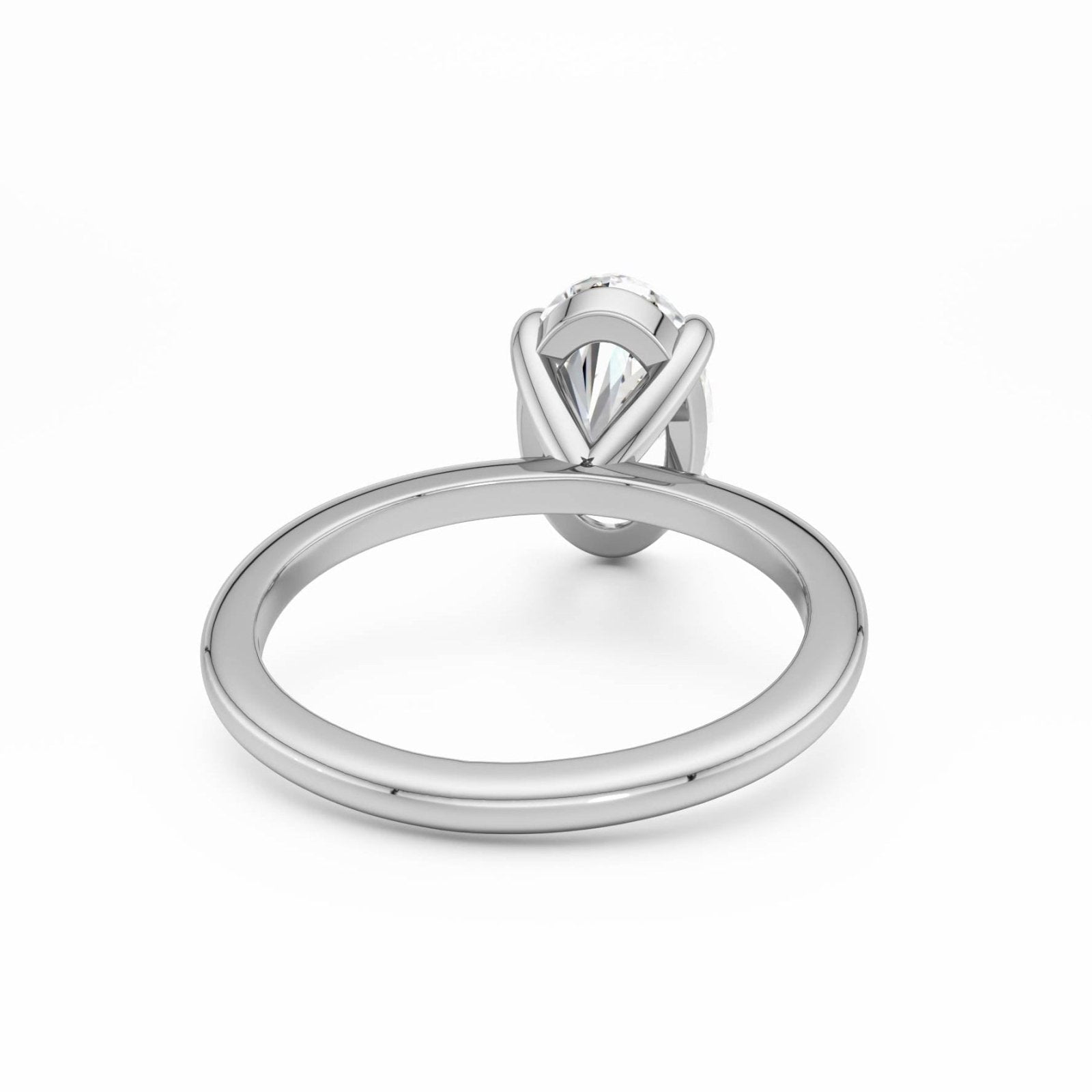 Sterling Silver Plain Band Solitaire Ring - Luxe Emporium x