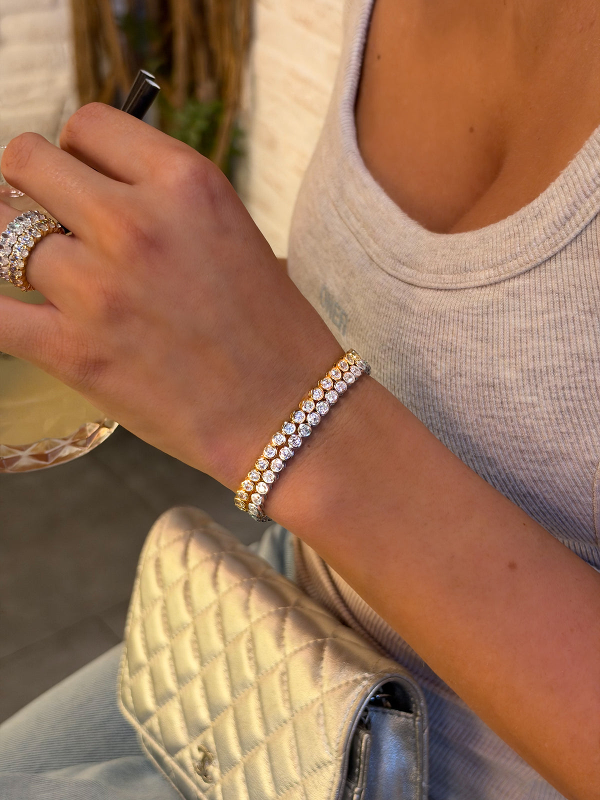 Sterling Silver Dalia Bezel Tennis Bracelet