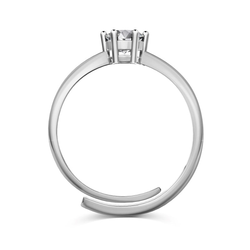 Sterling Silver Adjustable Radiant Cut Ring - Luxe Emporium x