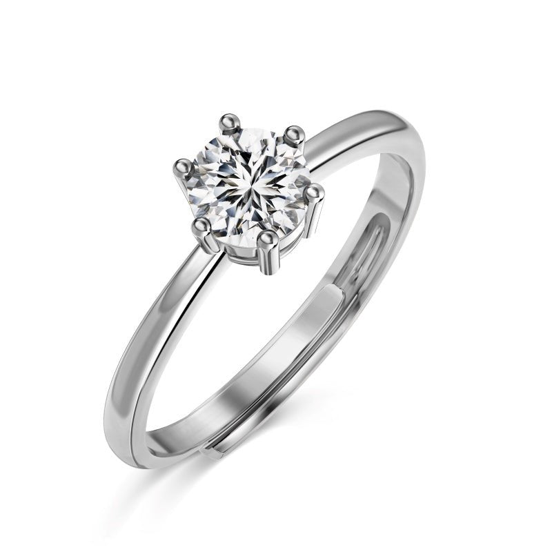 Sterling Silver Adjustable Radiant Cut Ring - Luxe Emporium x