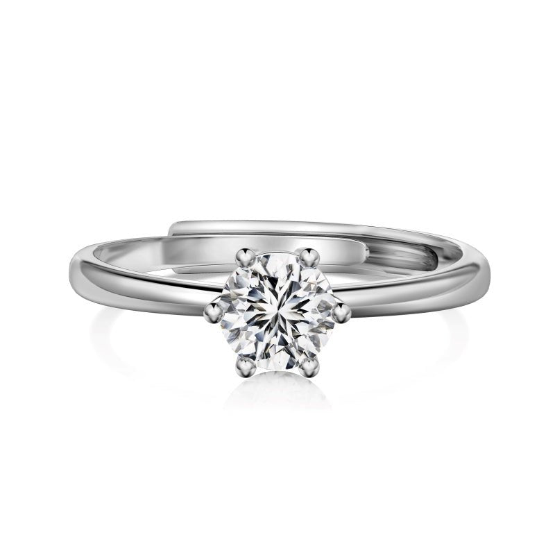 Sterling Silver Adjustable Radiant Cut Ring - Luxe Emporium x