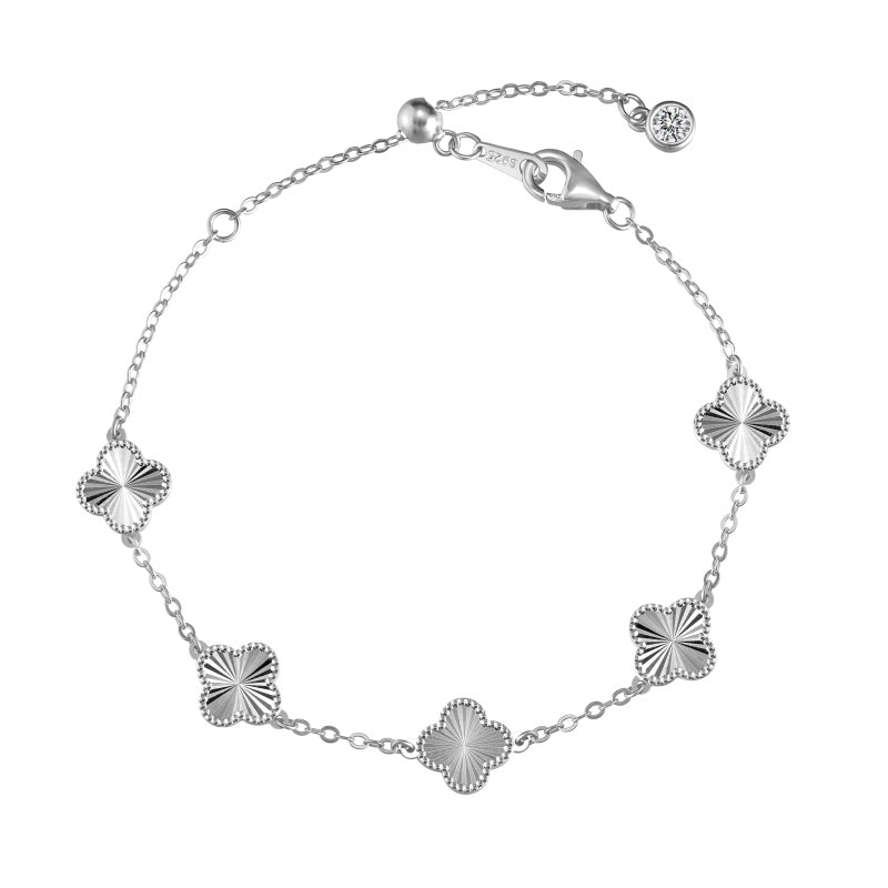 Sterling Silver Kiala Clover Bracelet - Luxe Emporium x