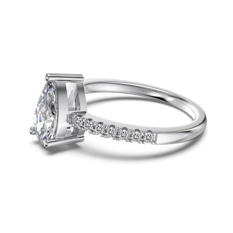 Sterling Silver Harlow Pear Ring - Luxe Emporium x