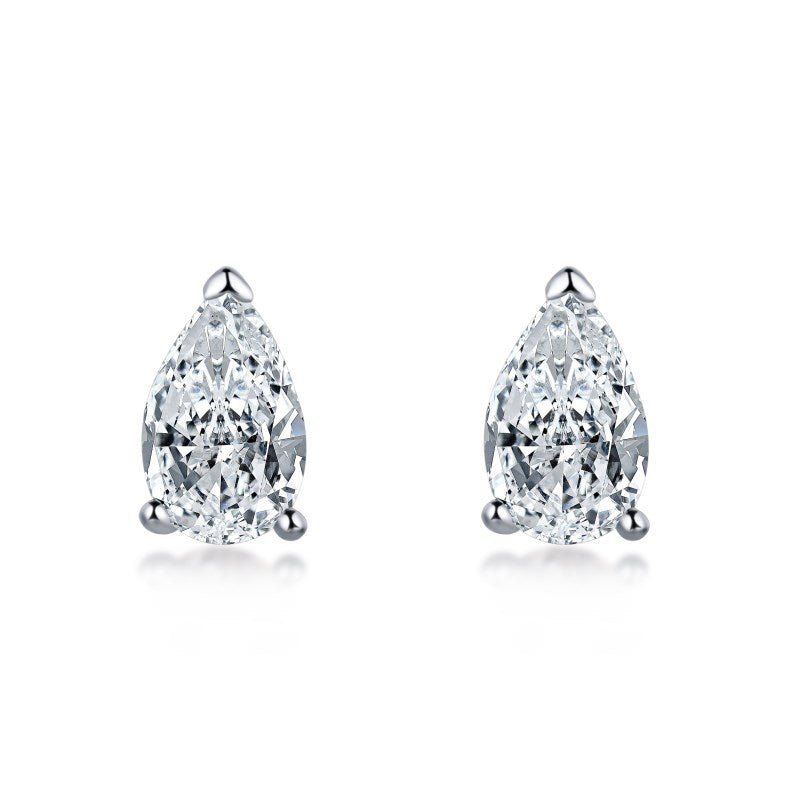 Sterling Silver Alessia Pear Stud Earrings