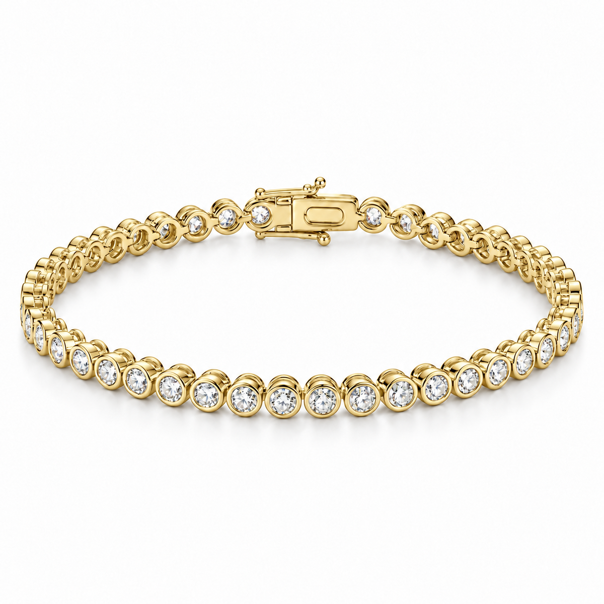 Gold Dalia Bezel Tennis Bracelet