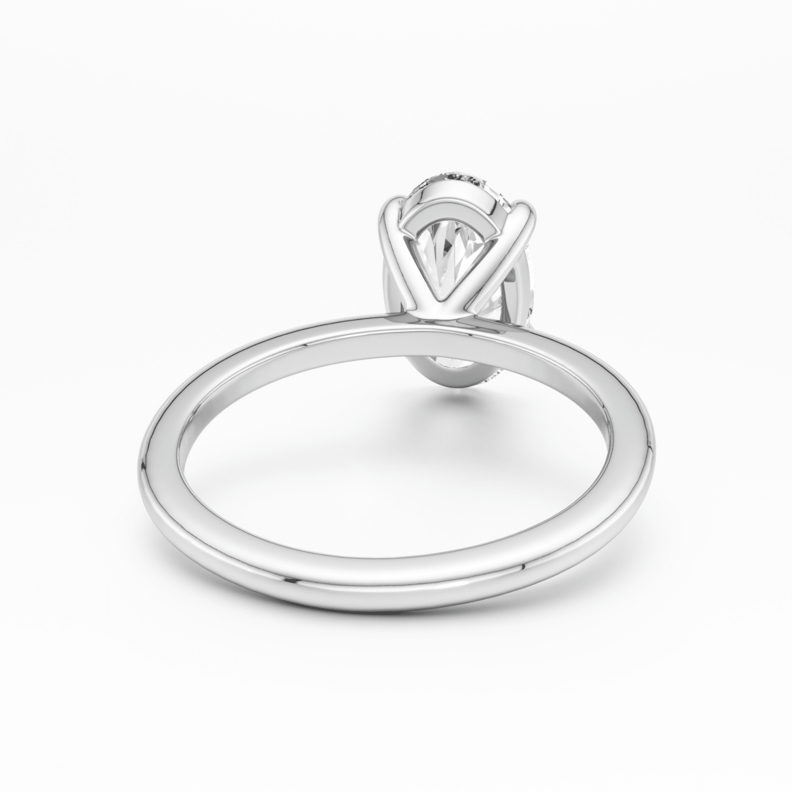 Sterling Silver Plain Band Solitaire Ring - Luxe Emporium x