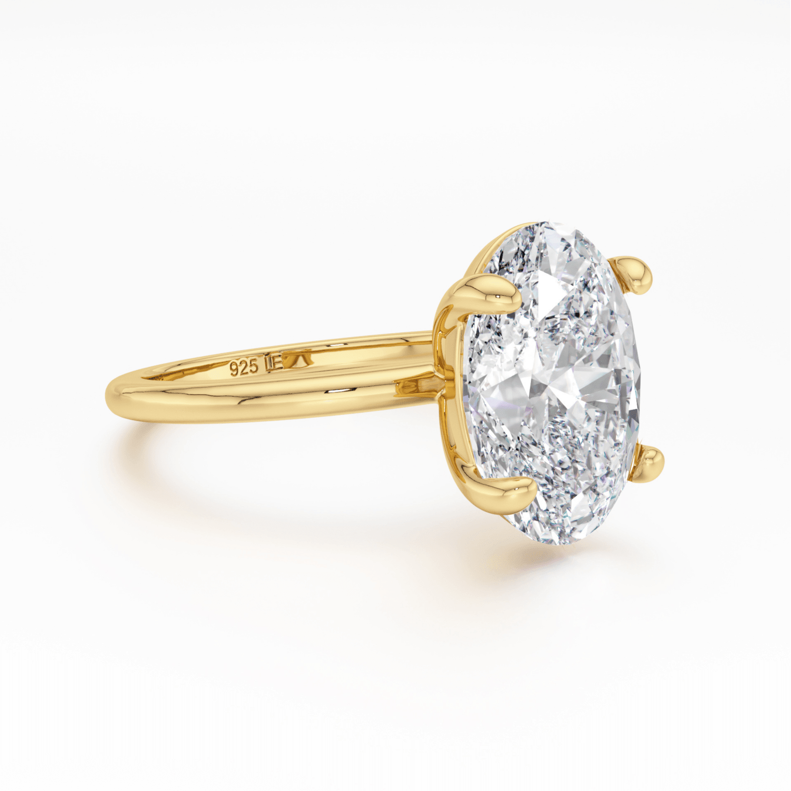 Gold Plain Band Solitaire Wedding Set - Luxe Emporium x