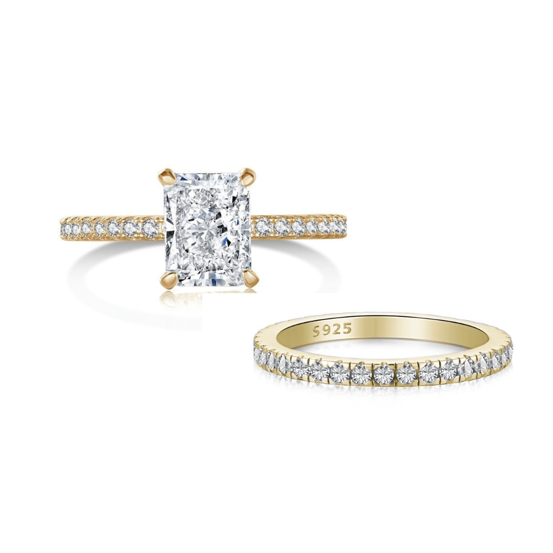 Gold Mini Jasmine Ring Wedding Set - Luxe Emporium x