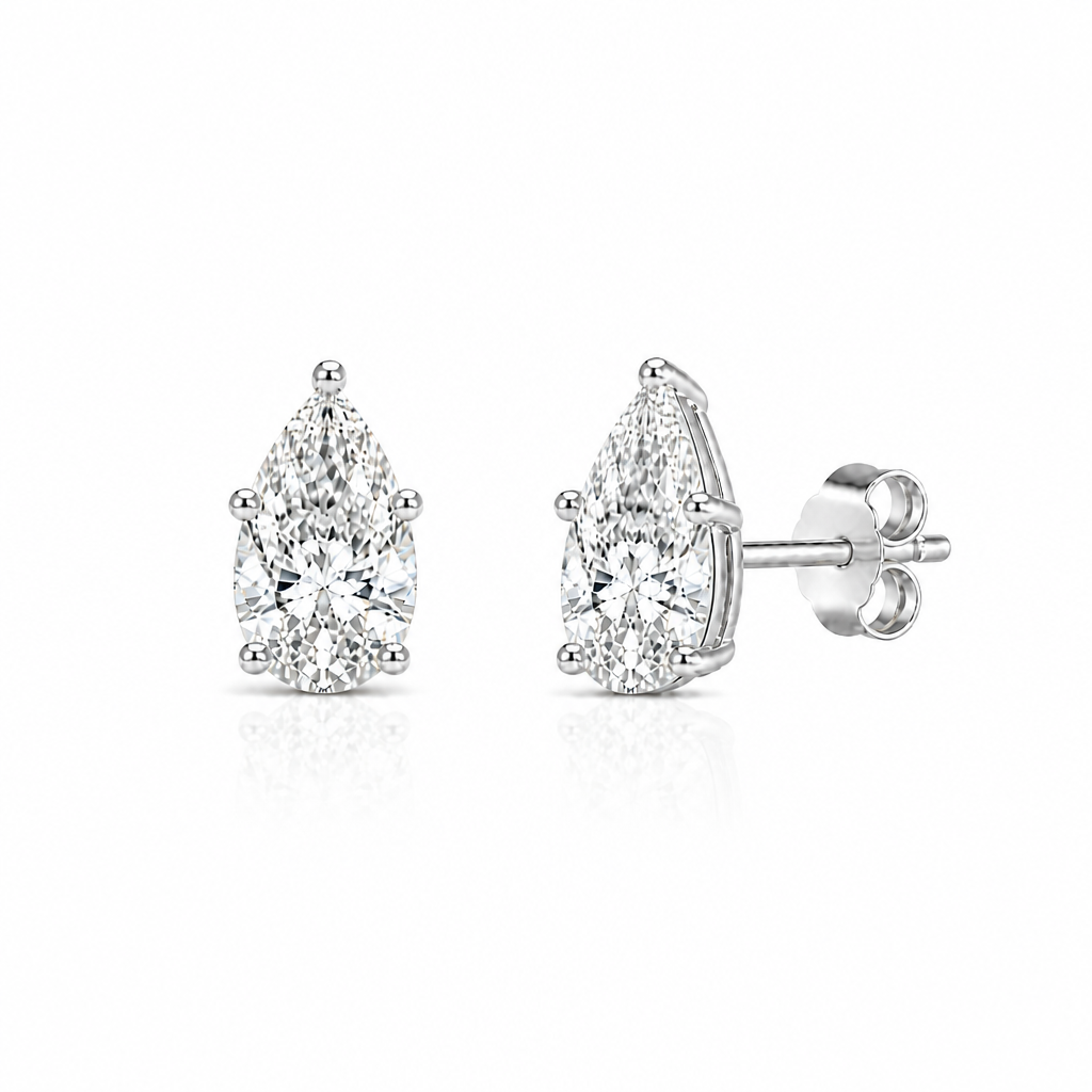 Sterling Silver Pia Pear Stud Earrings