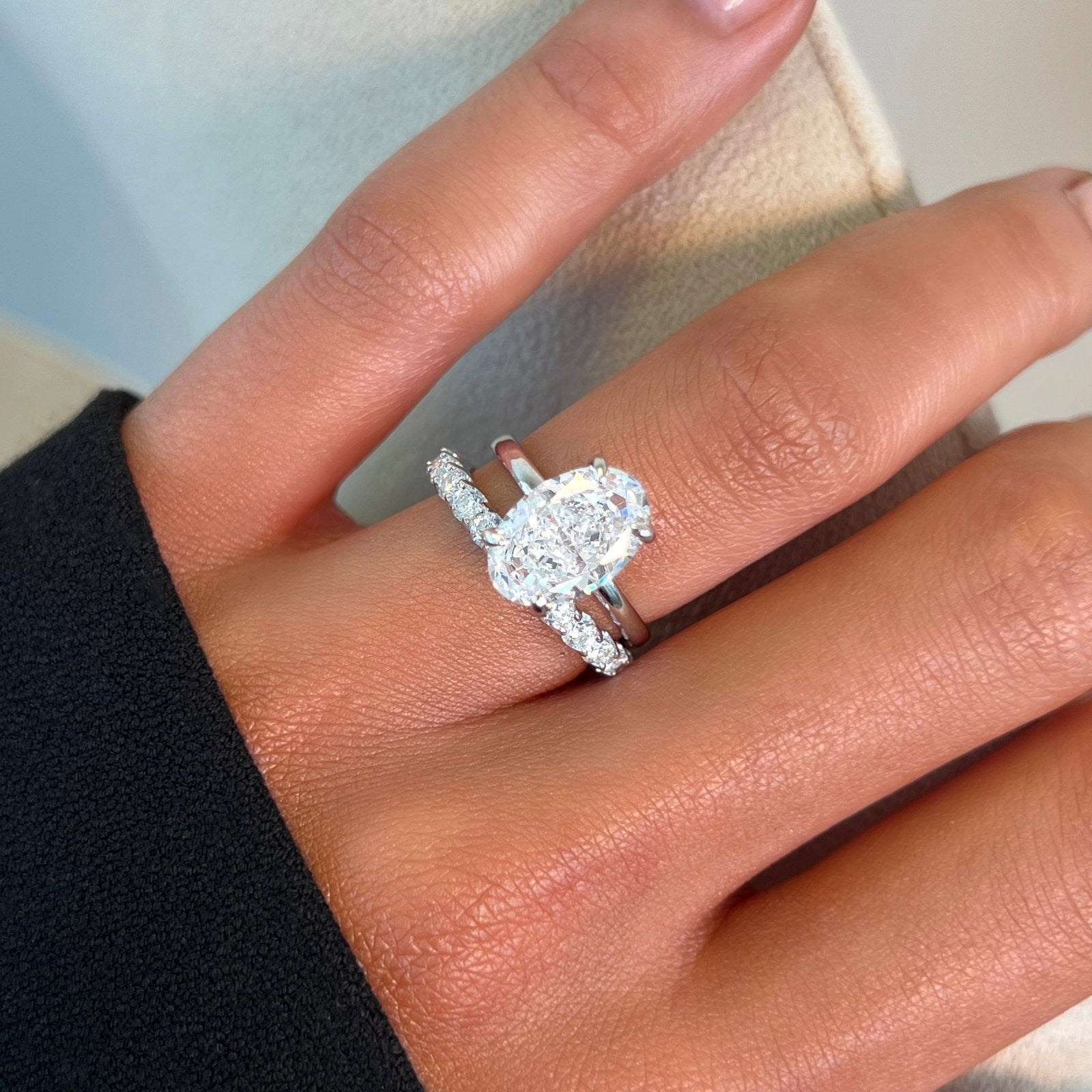 Gold Plain Band Solitaire x Aurelia Wedding Set - Luxe Emporium x