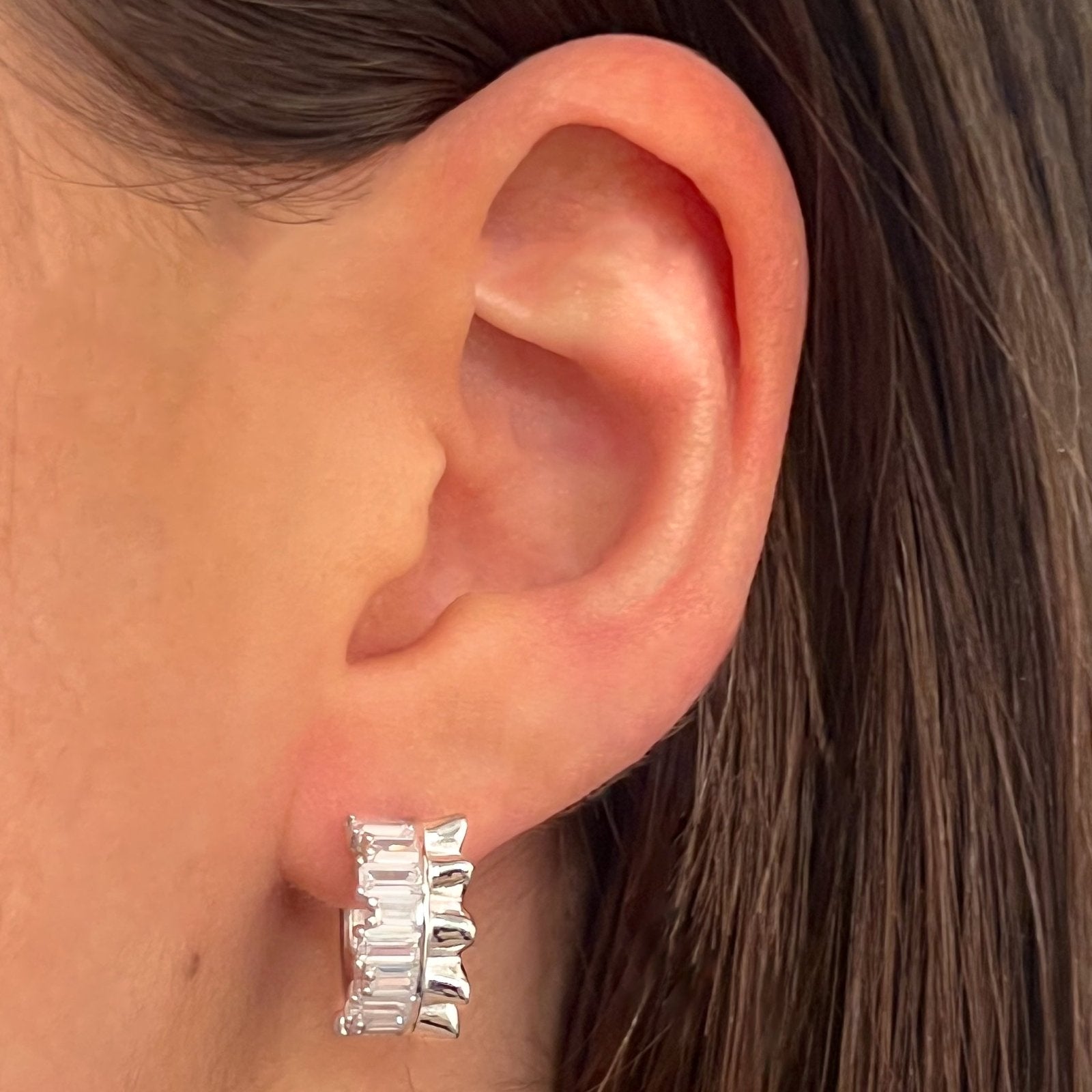 Sterling Silver Raya Hoop Earrings - Luxe Emporium x