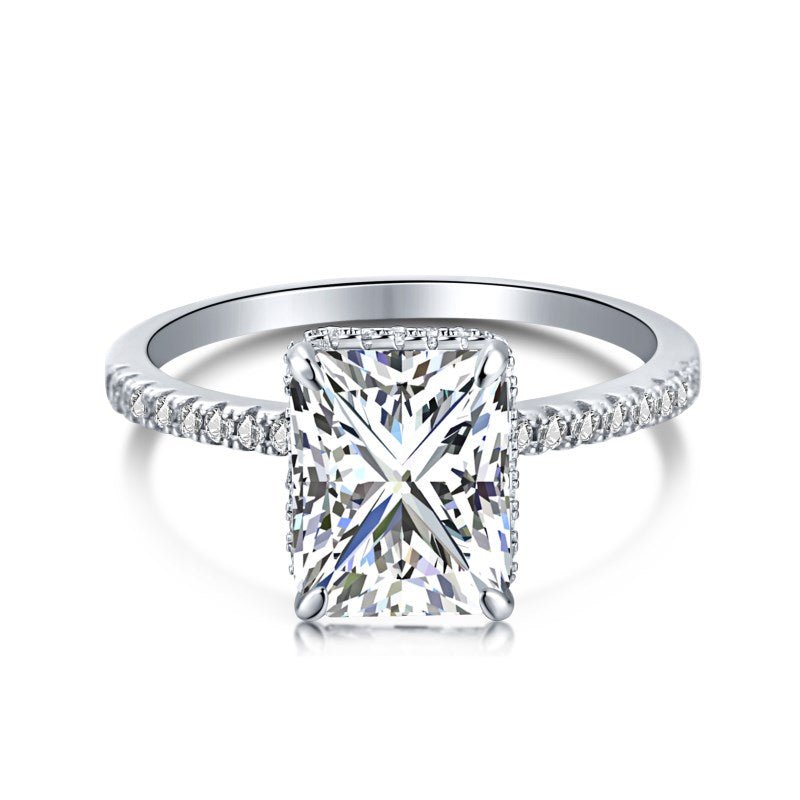 Sterling Silver Emerald Cut Jasmine Ring - Luxe Emporium x