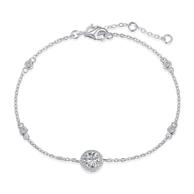 Sterling Silver Fine Halo Bracelet - Luxe Emporium x