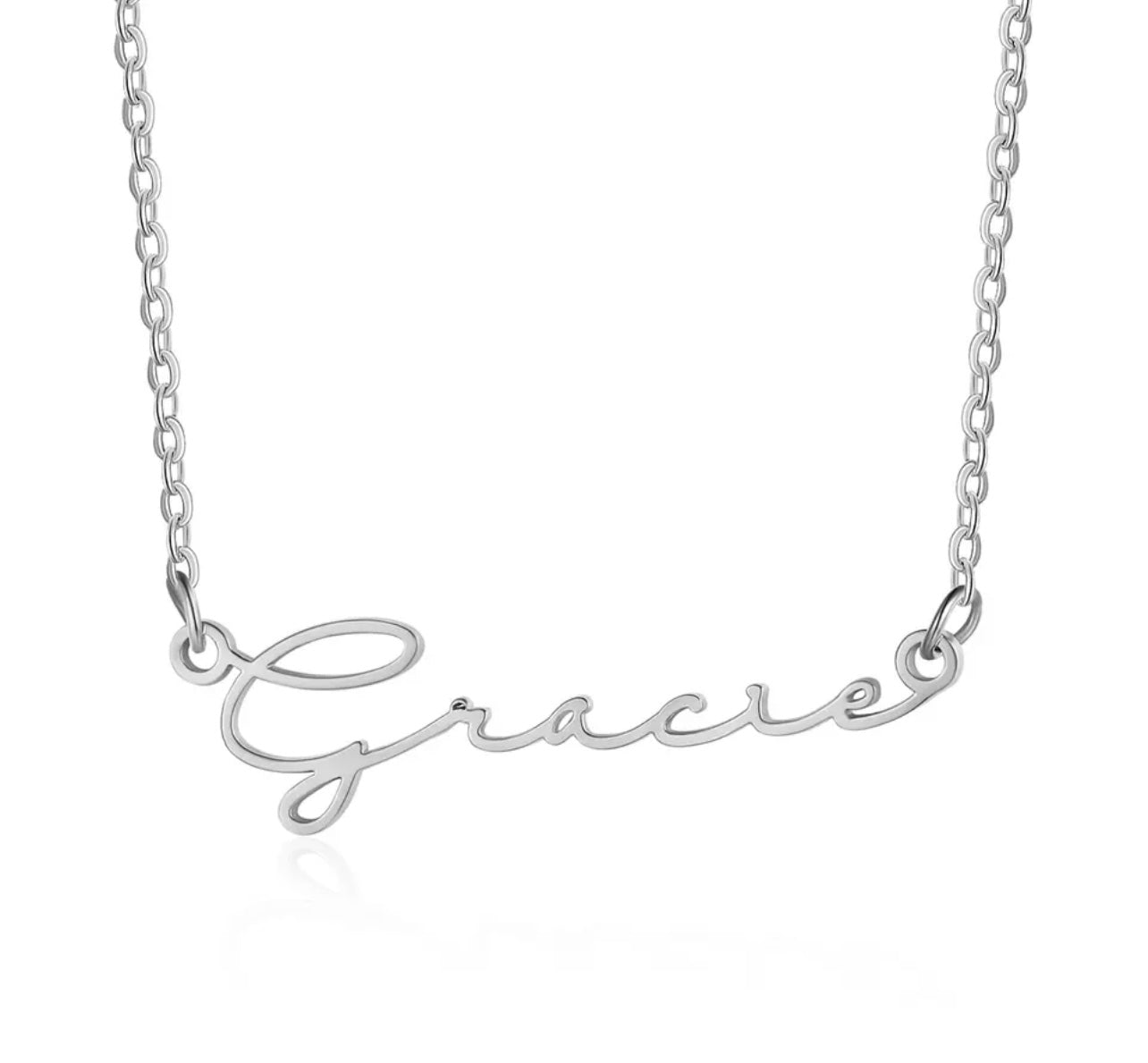Sterling Silver Luxe Personalised Name Necklace - Luxe Emporium x