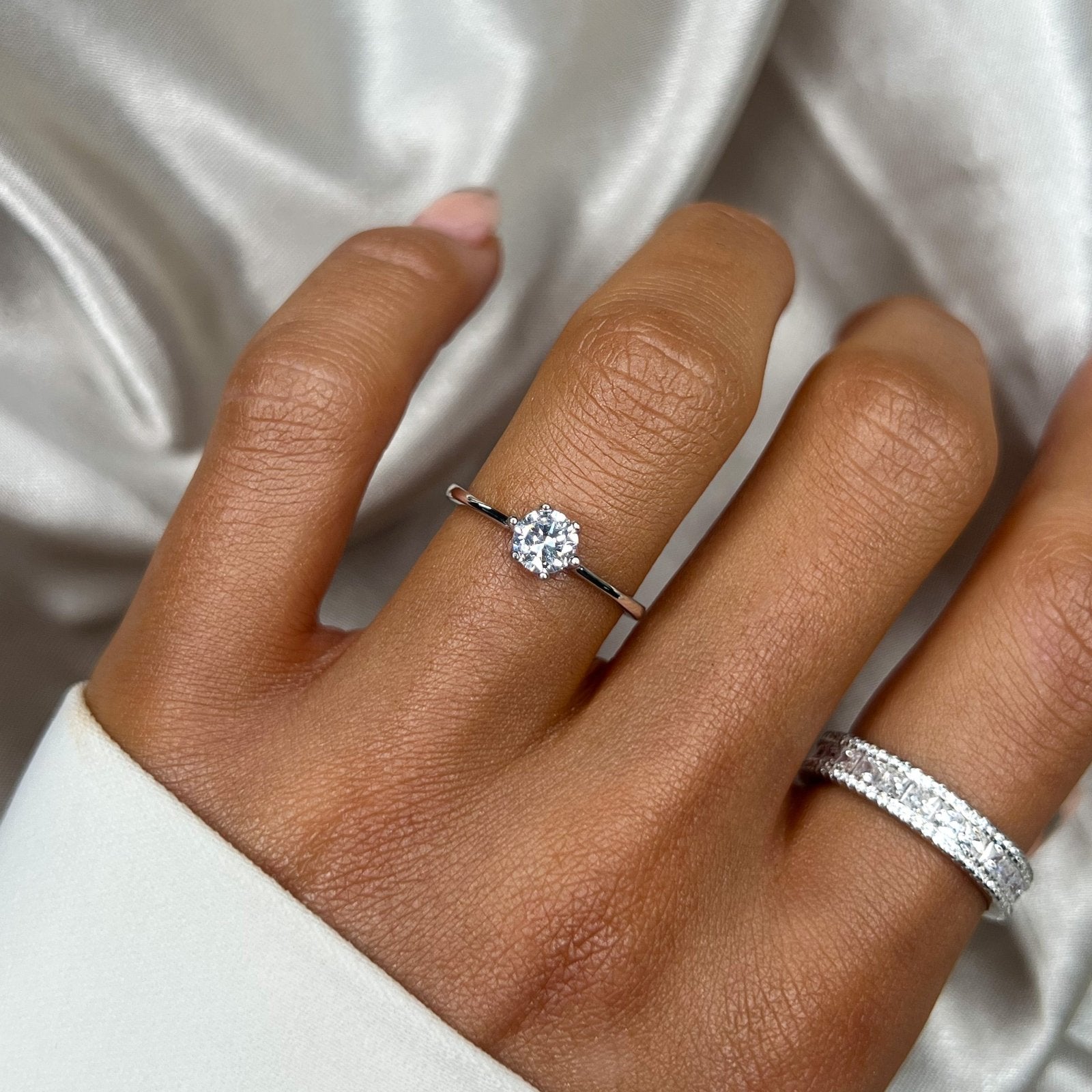 Sterling Silver Adjustable Radiant Cut Ring - Luxe Emporium x