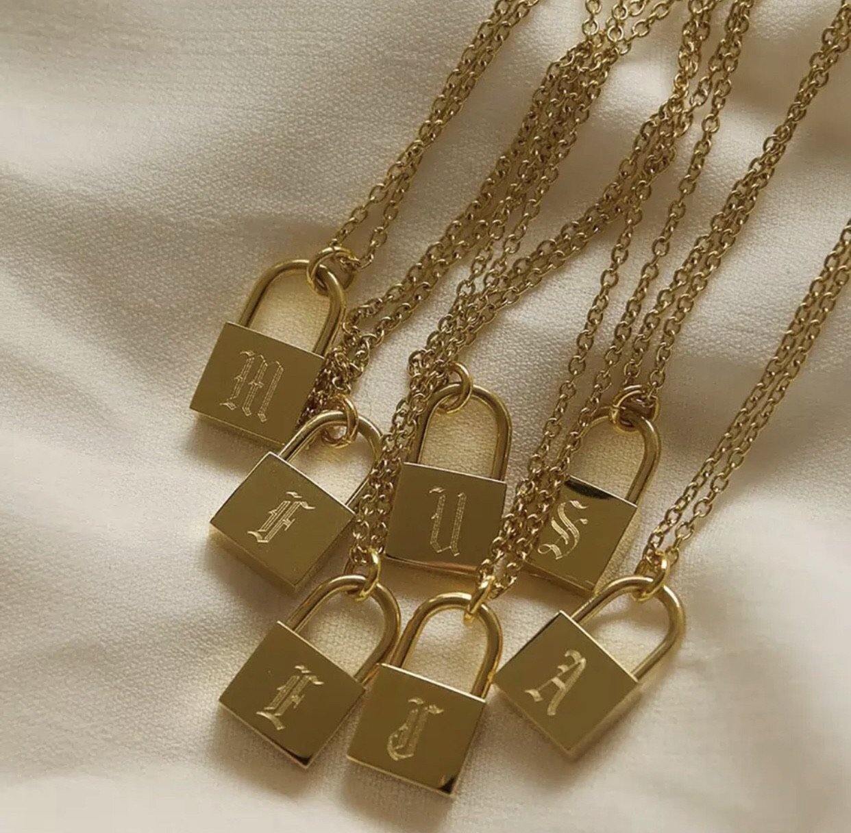 Gold Alphabet Padlock Necklace - Luxe Emporium x