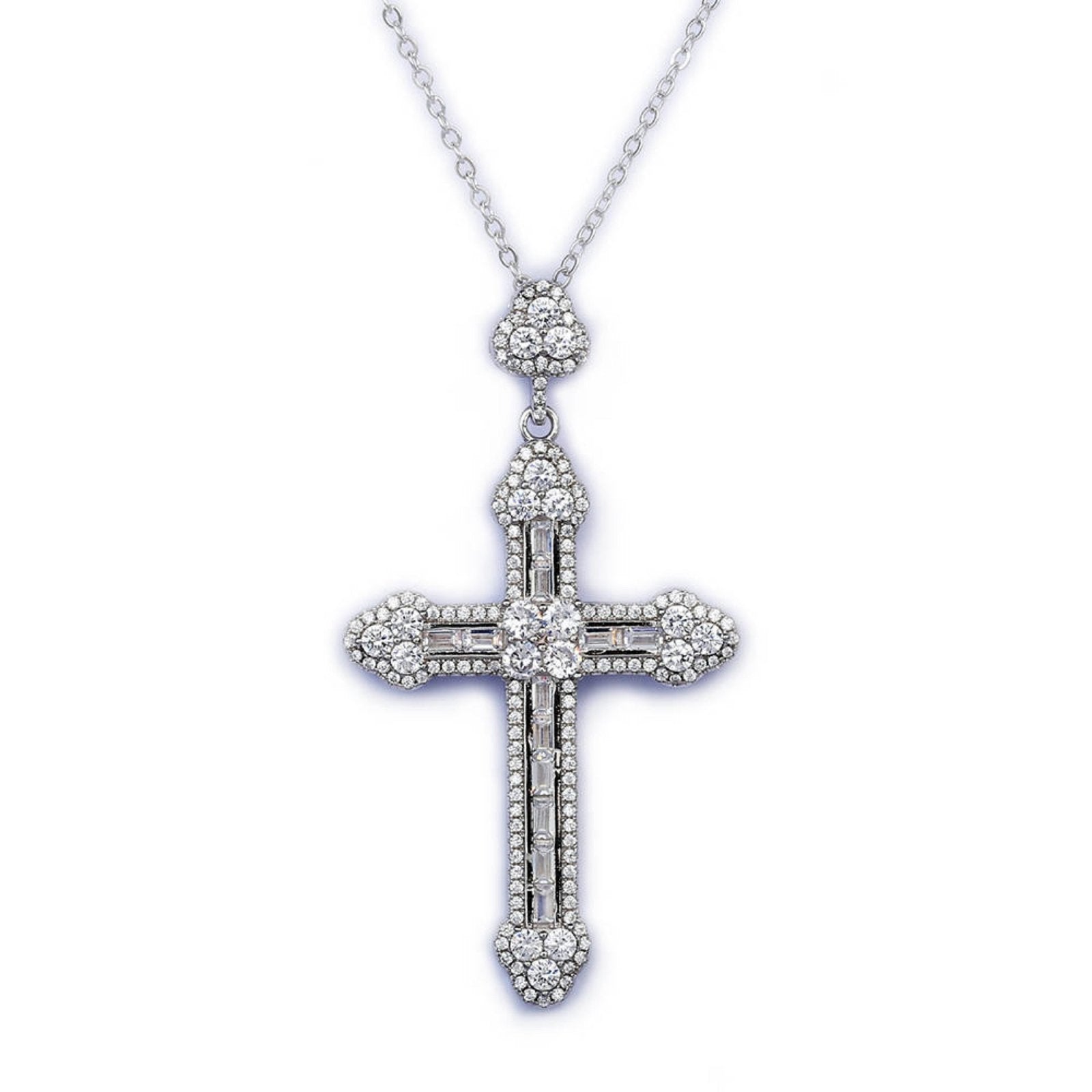 Sterling Silver Ophelia Cross Necklace - Luxe Emporium x