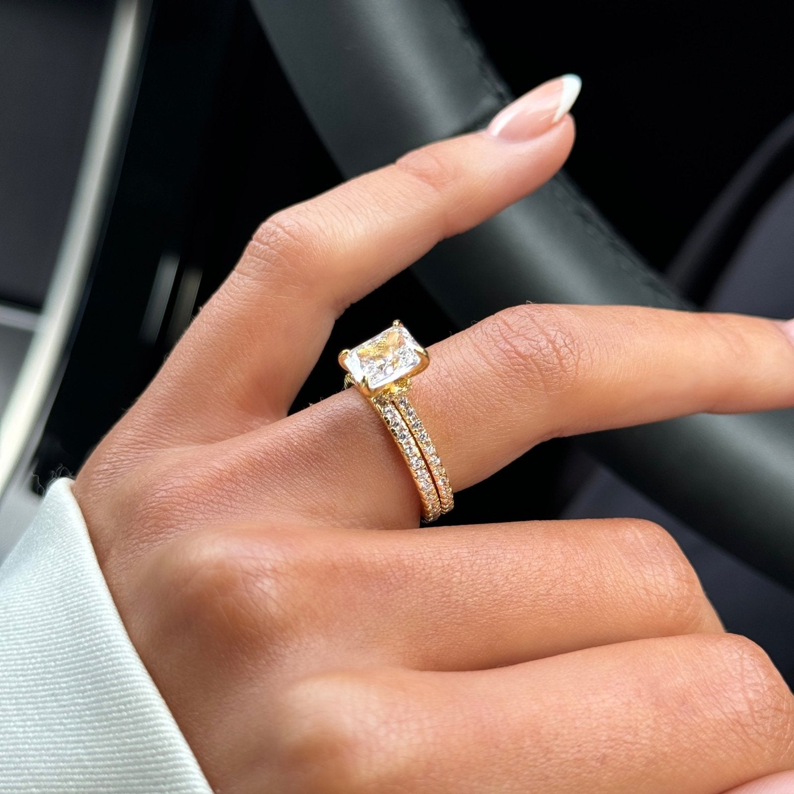 Gold Mini Jasmine Ring Wedding Set - Luxe Emporium x
