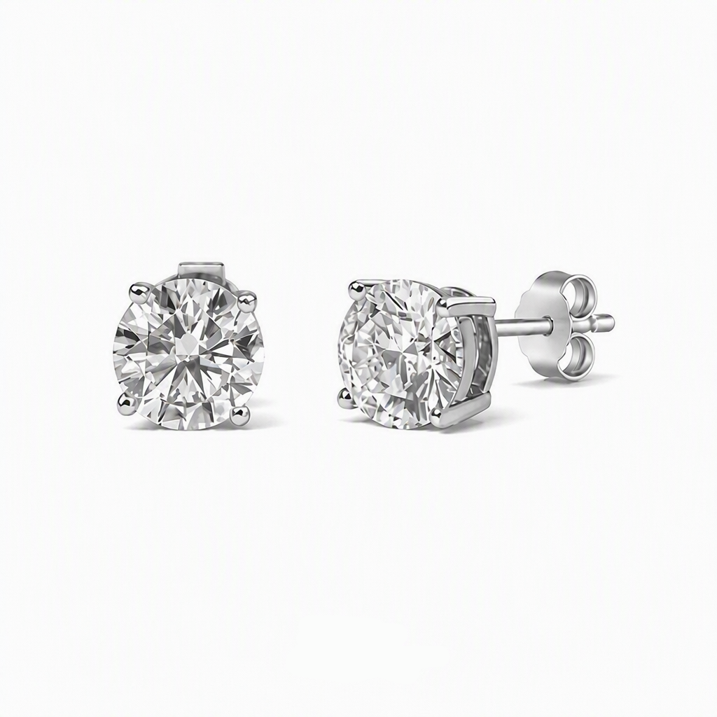 Sterling Silver Romy Round Stud Earrings