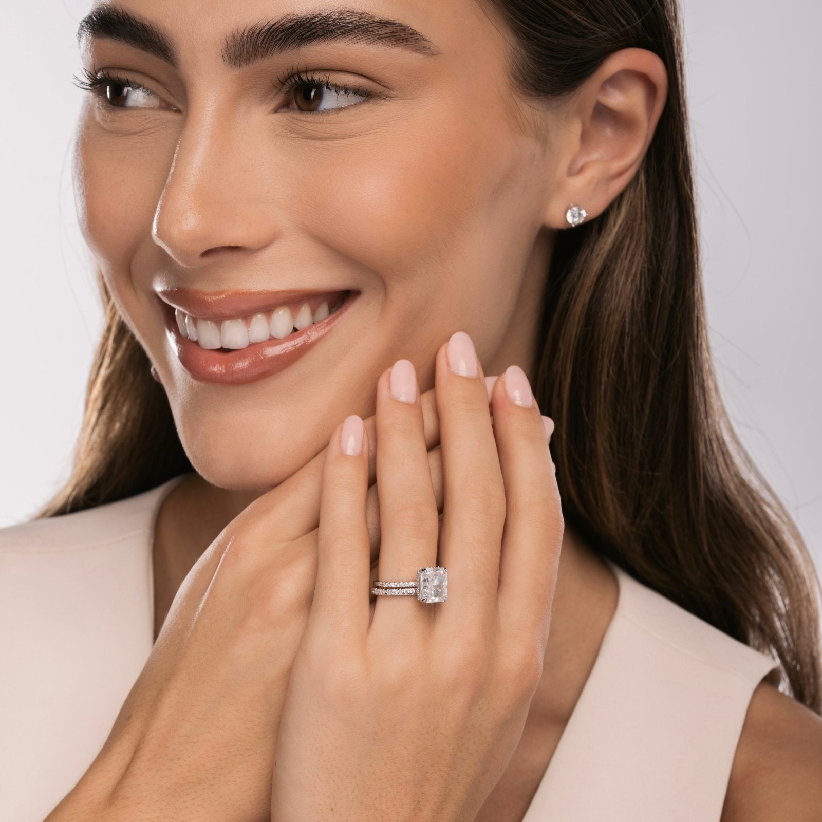 Sterling Silver Jasmine Wedding Ring Set - Luxe Emporium x