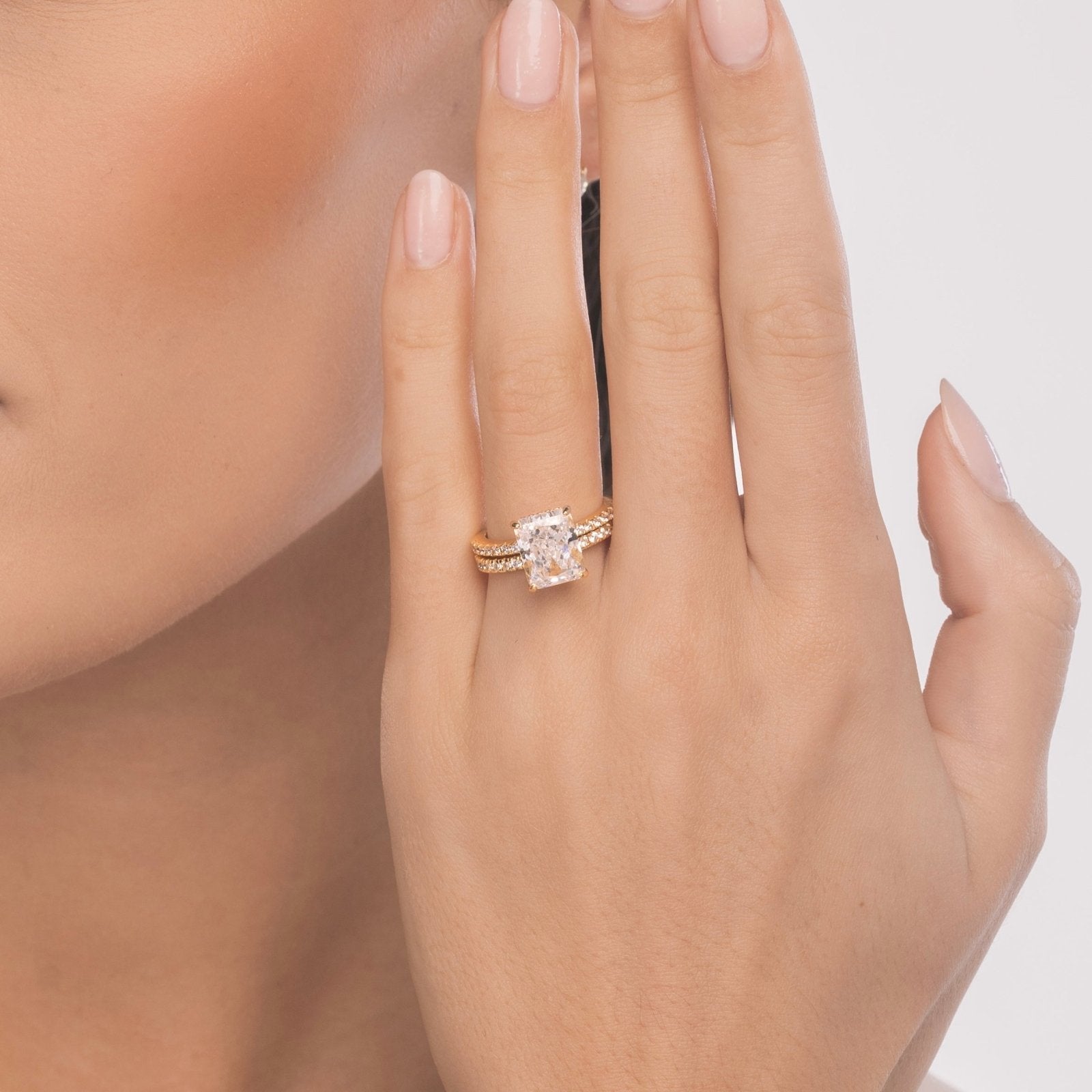 Gold Radiant Cut Jasmine Ring - Luxe Emporium x