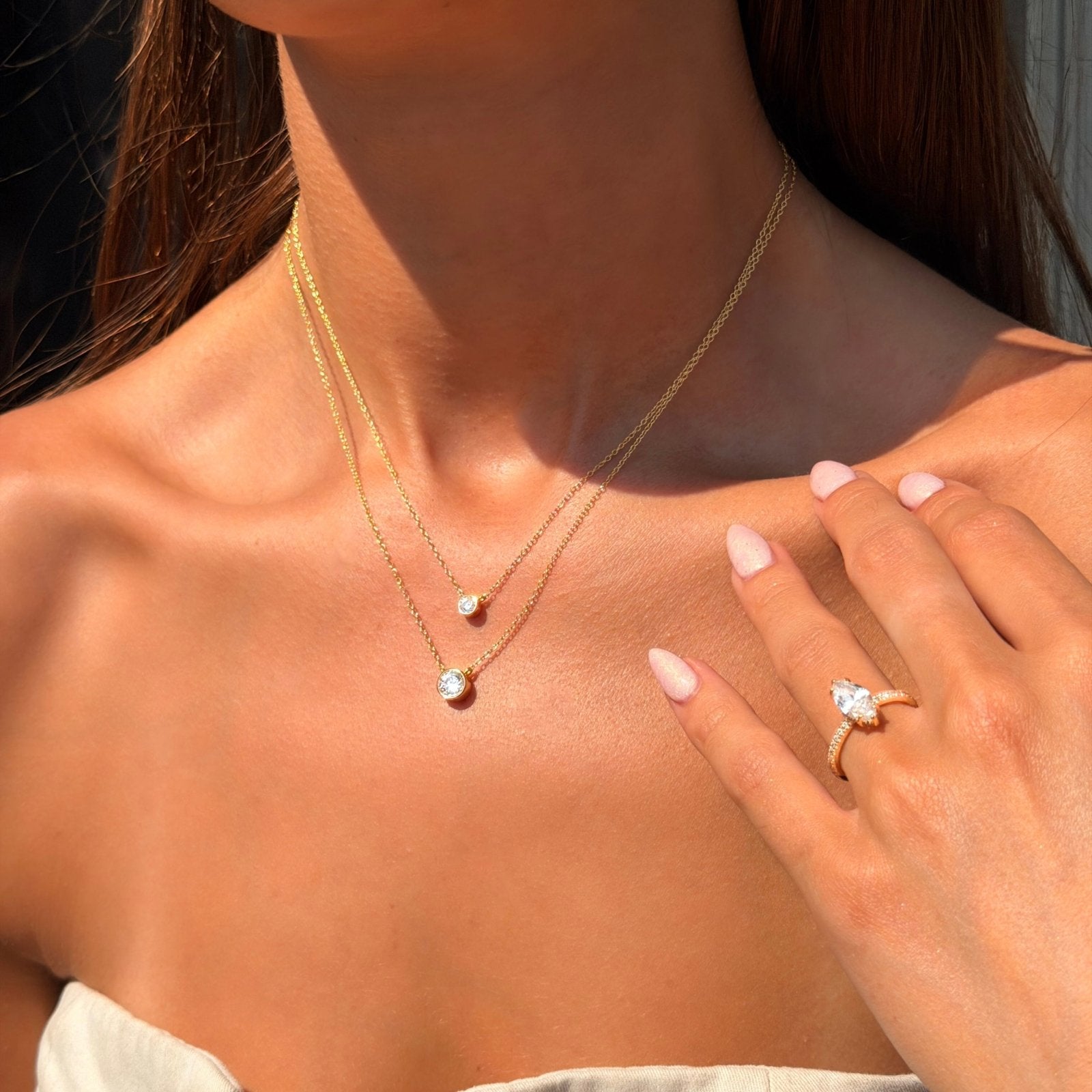 Gold Zia Bezel Necklace - Luxe Emporium x