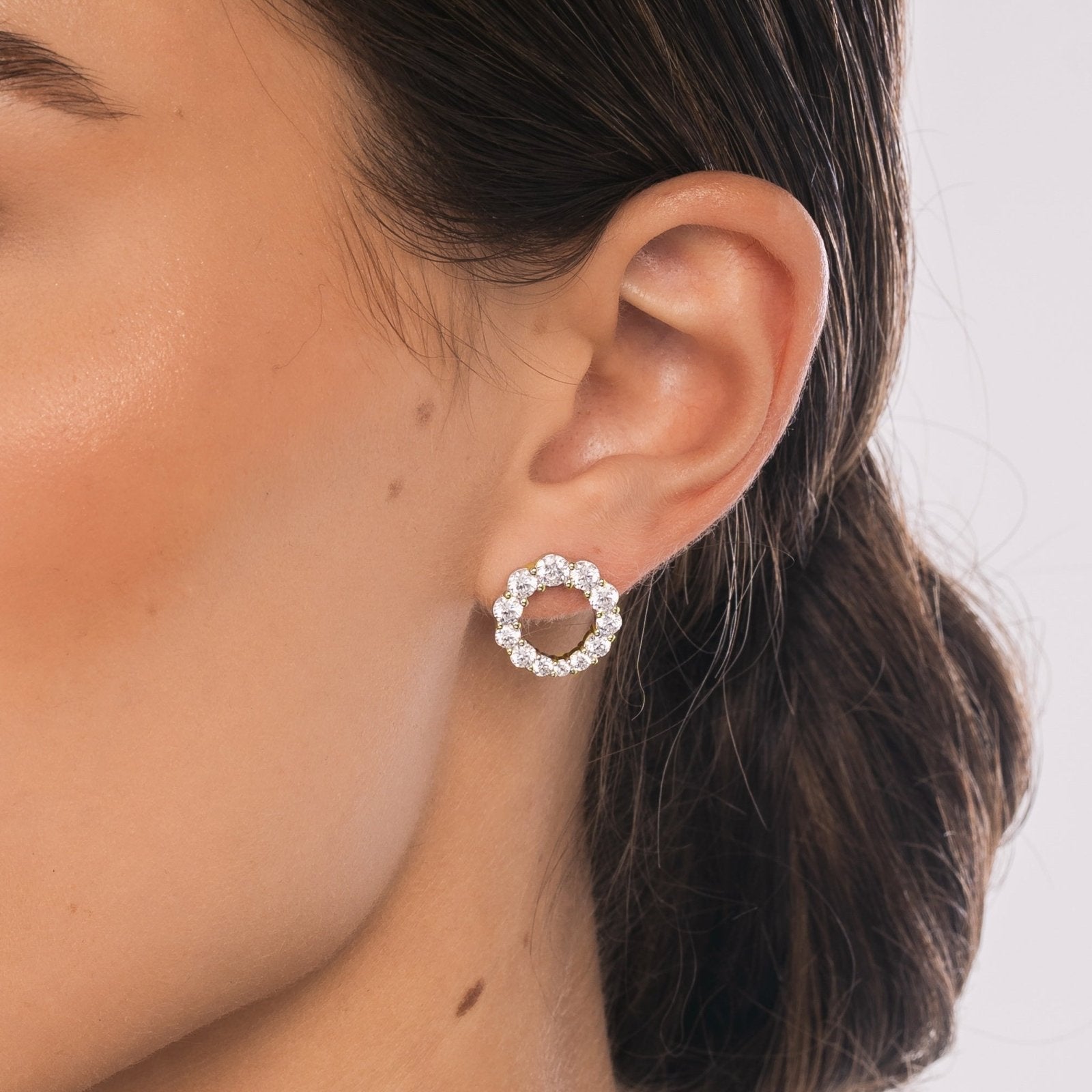 Gold Open Halo Earrings - Luxe Emporium x