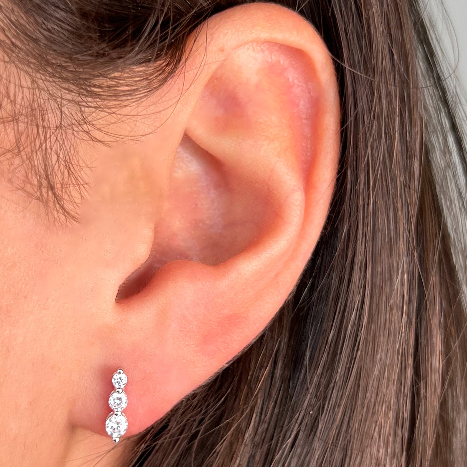 Sterling Silver Radiant Stud Earrings