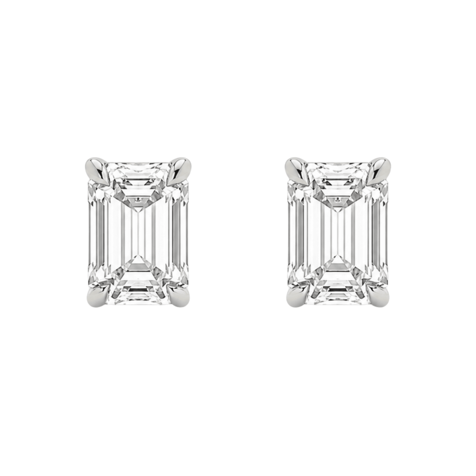 Sterling Silver Emerald Cut Bella Earrings - Luxe Emporium x