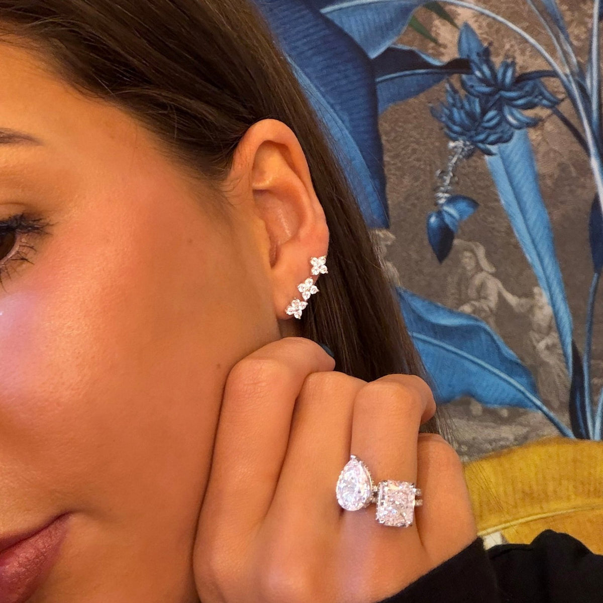 Gold Zahra Cluster Stud Earrings - Luxe Emporium x