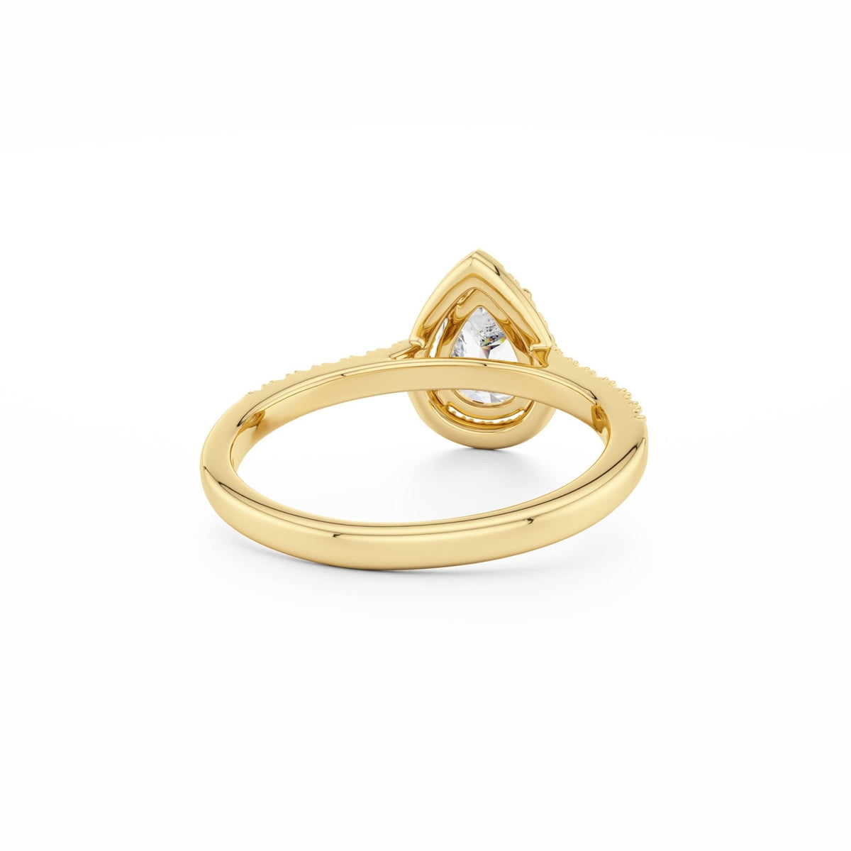 Gold Pear Halo Aurora Ring