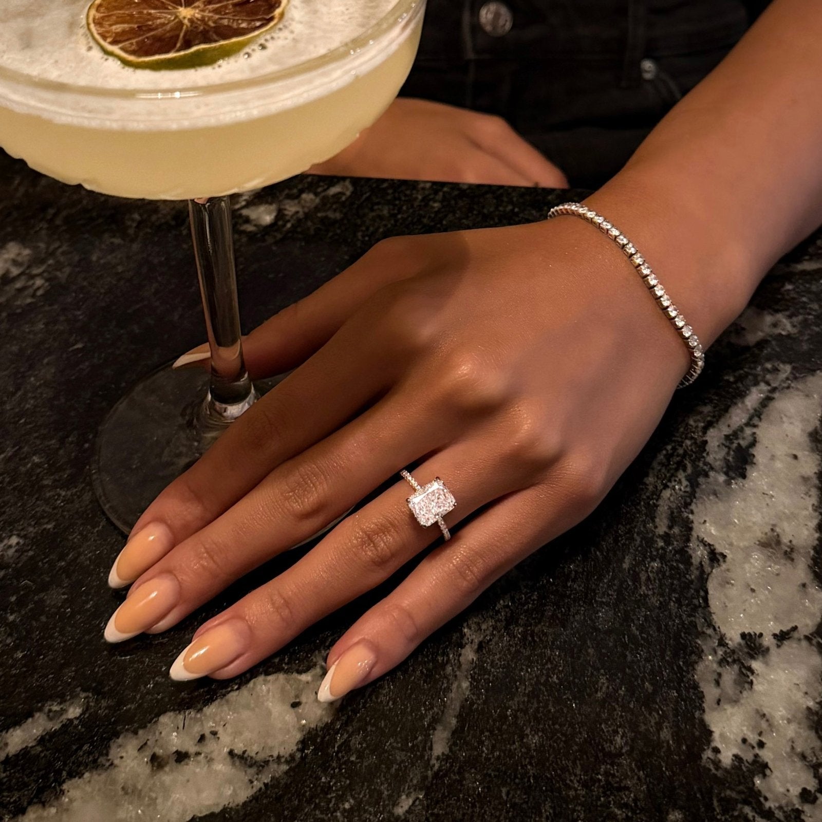 Sterling Silver Radiant Cut Jasmine Ring - Luxe Emporium x