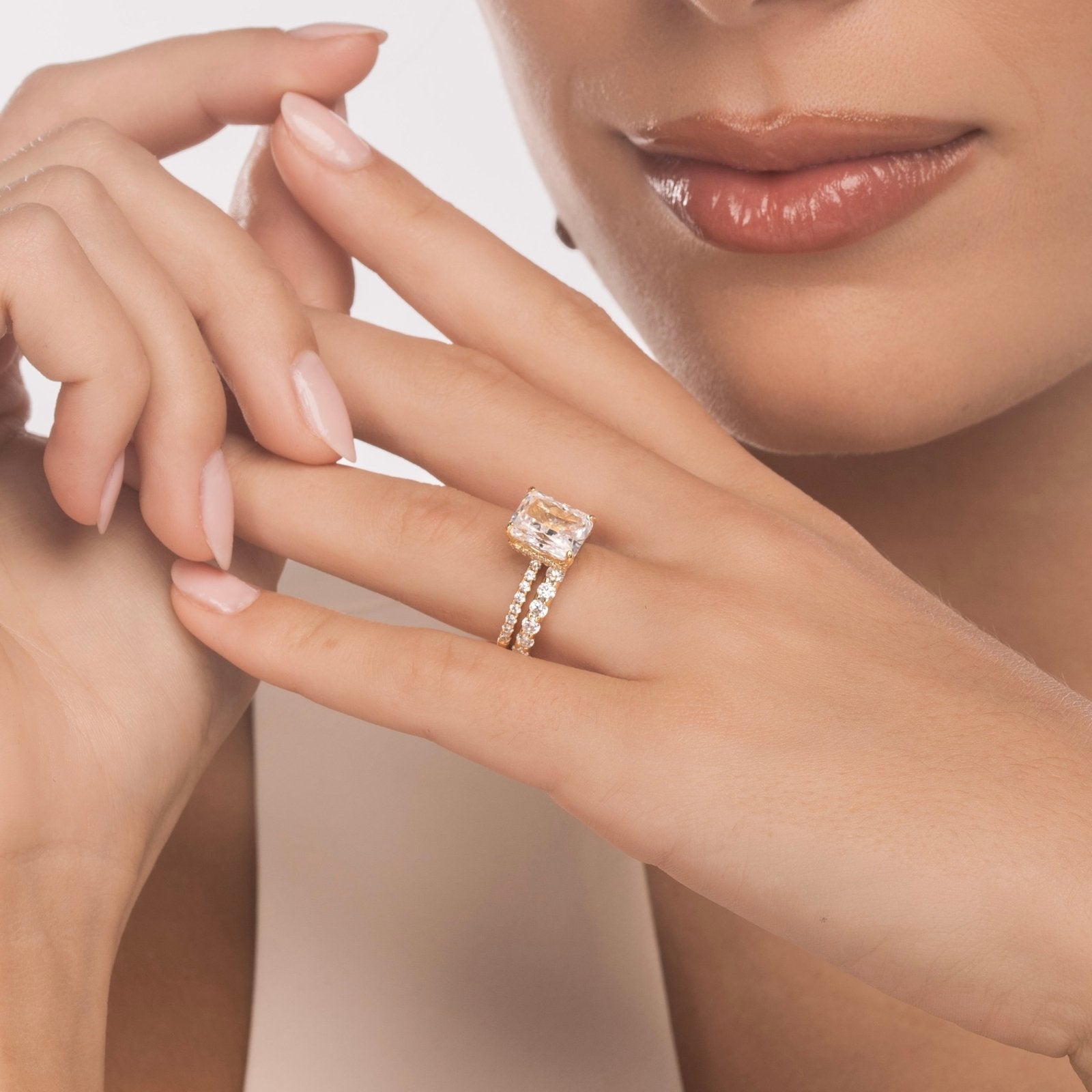 Gold Radiant Cut Jasmine Ring - Luxe Emporium x