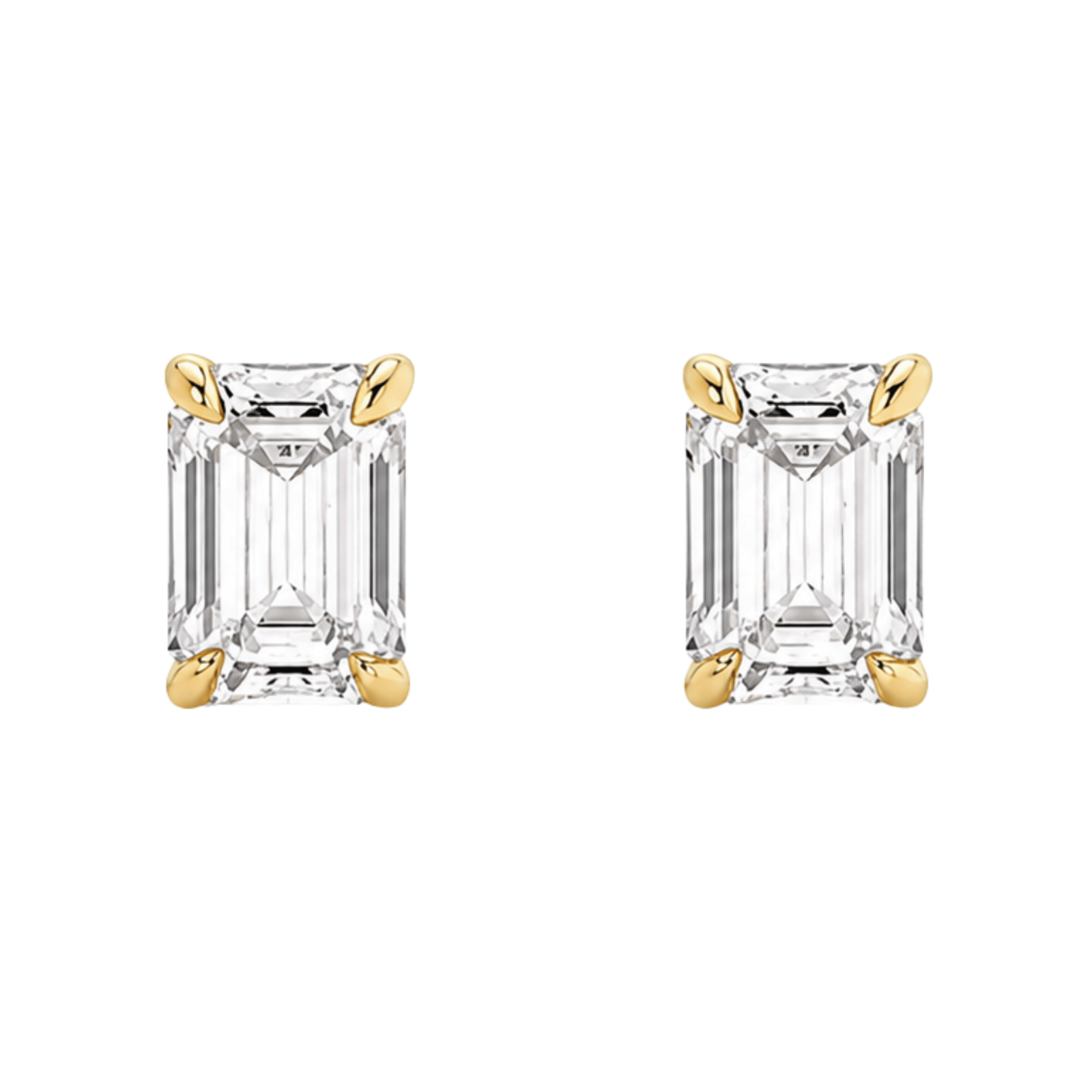 Gold Emerald Cut Bella Earrings - Luxe Emporium x