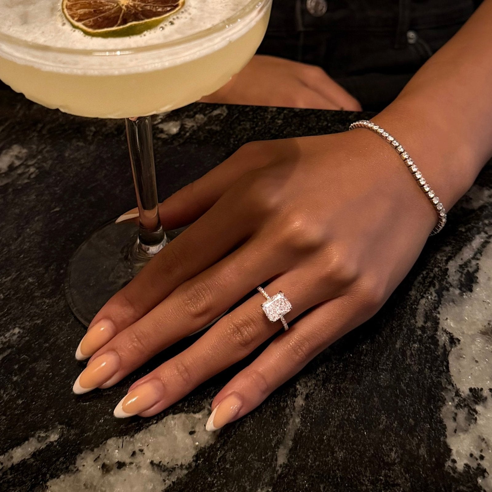 Sterling Silver Radiant Cut Jasmine Ring - Luxe Emporium x