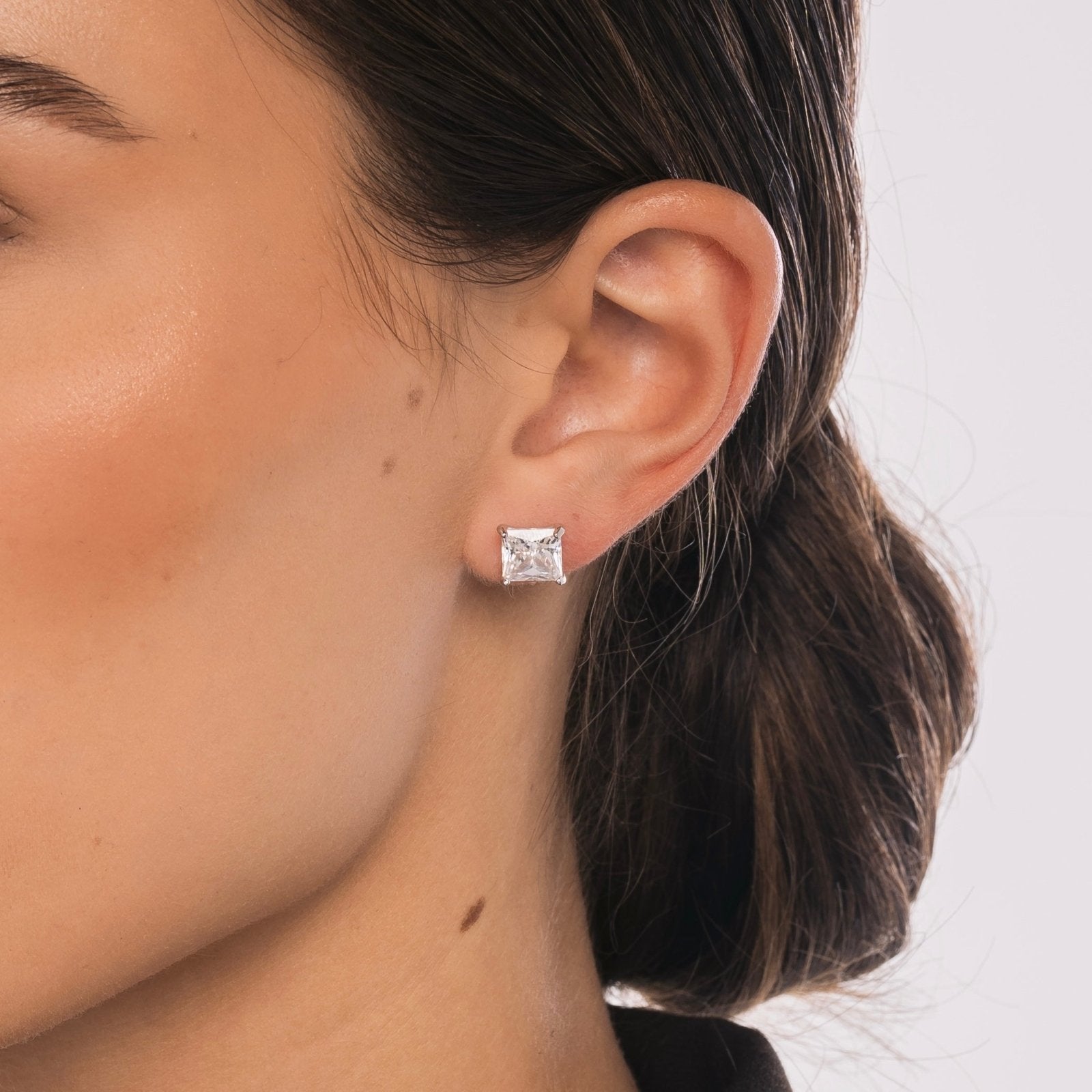 Sterling Silver Square Stud Earrings - Luxe Emporium x