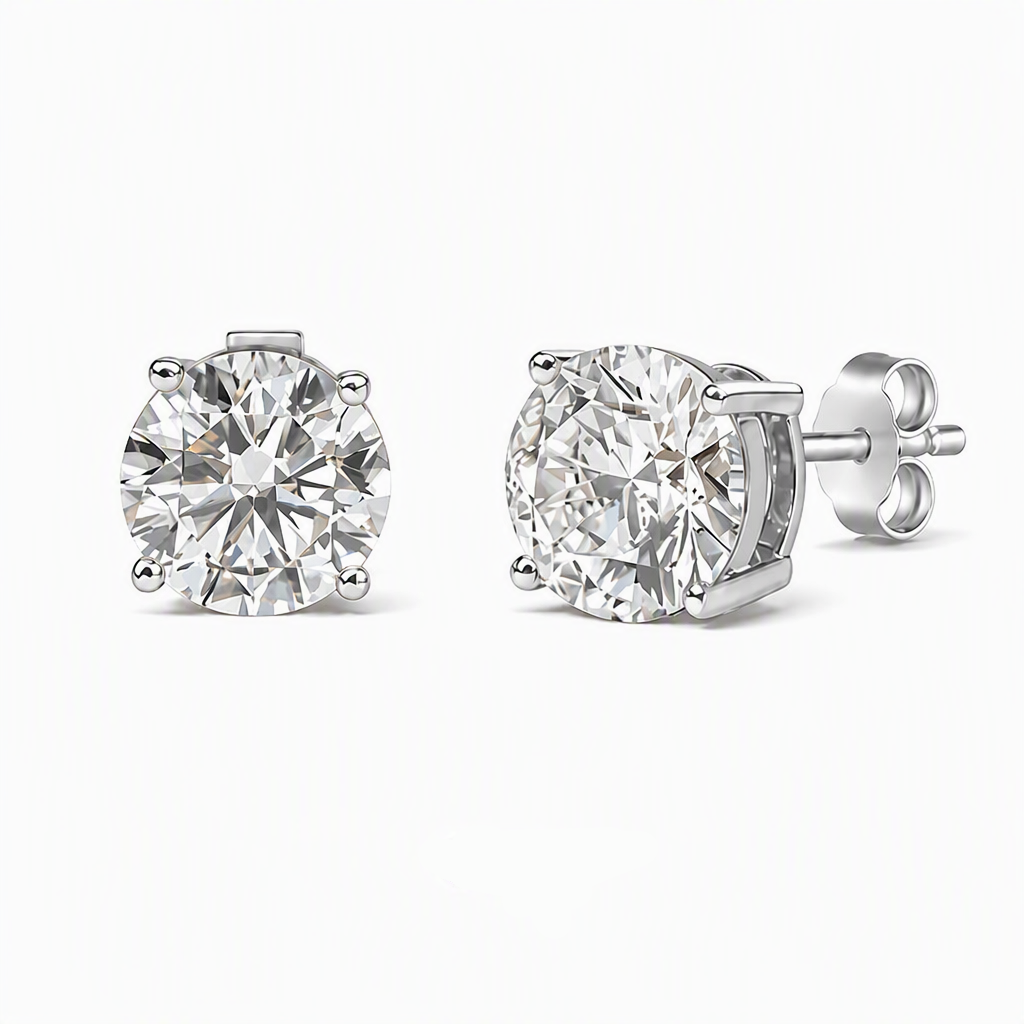 Sterling Silver Romy Round Stud Earrings