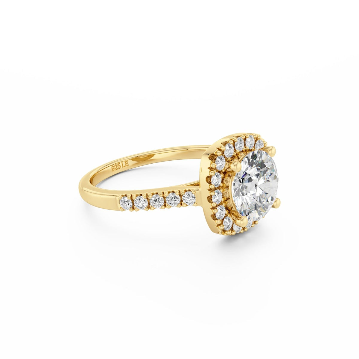 Gold Iced Square Halo Ring - Luxe Emporium x