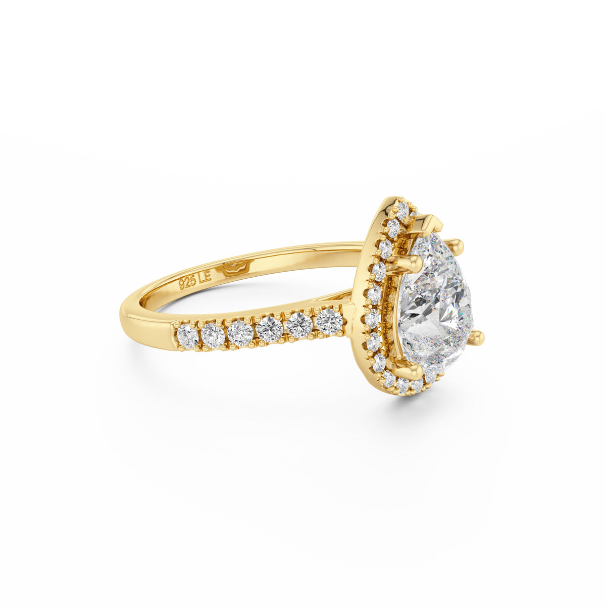 Gold Pear Halo Aurora Ring - Luxe Emporium x