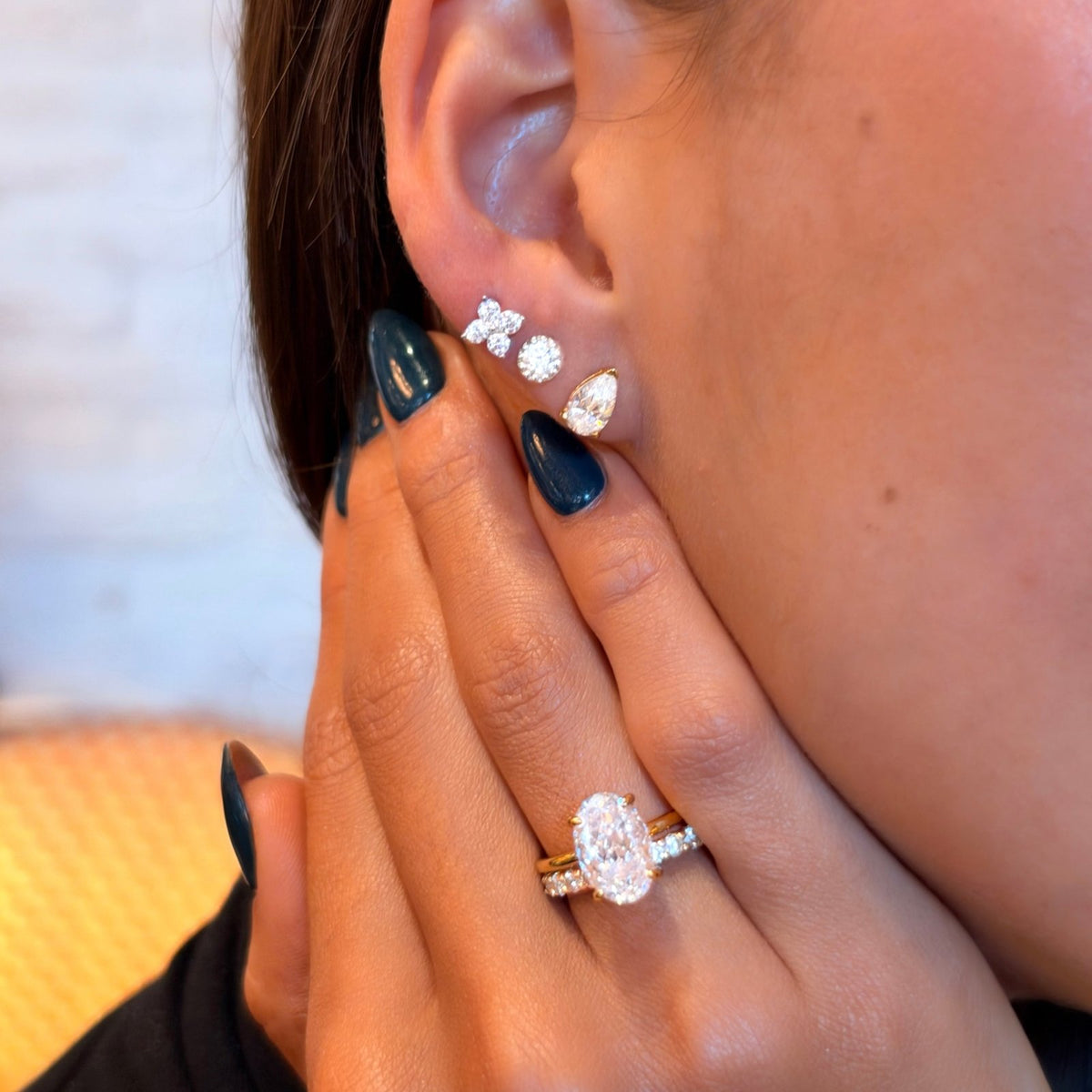 Gold Zahra Cluster Stud Earrings - Luxe Emporium x