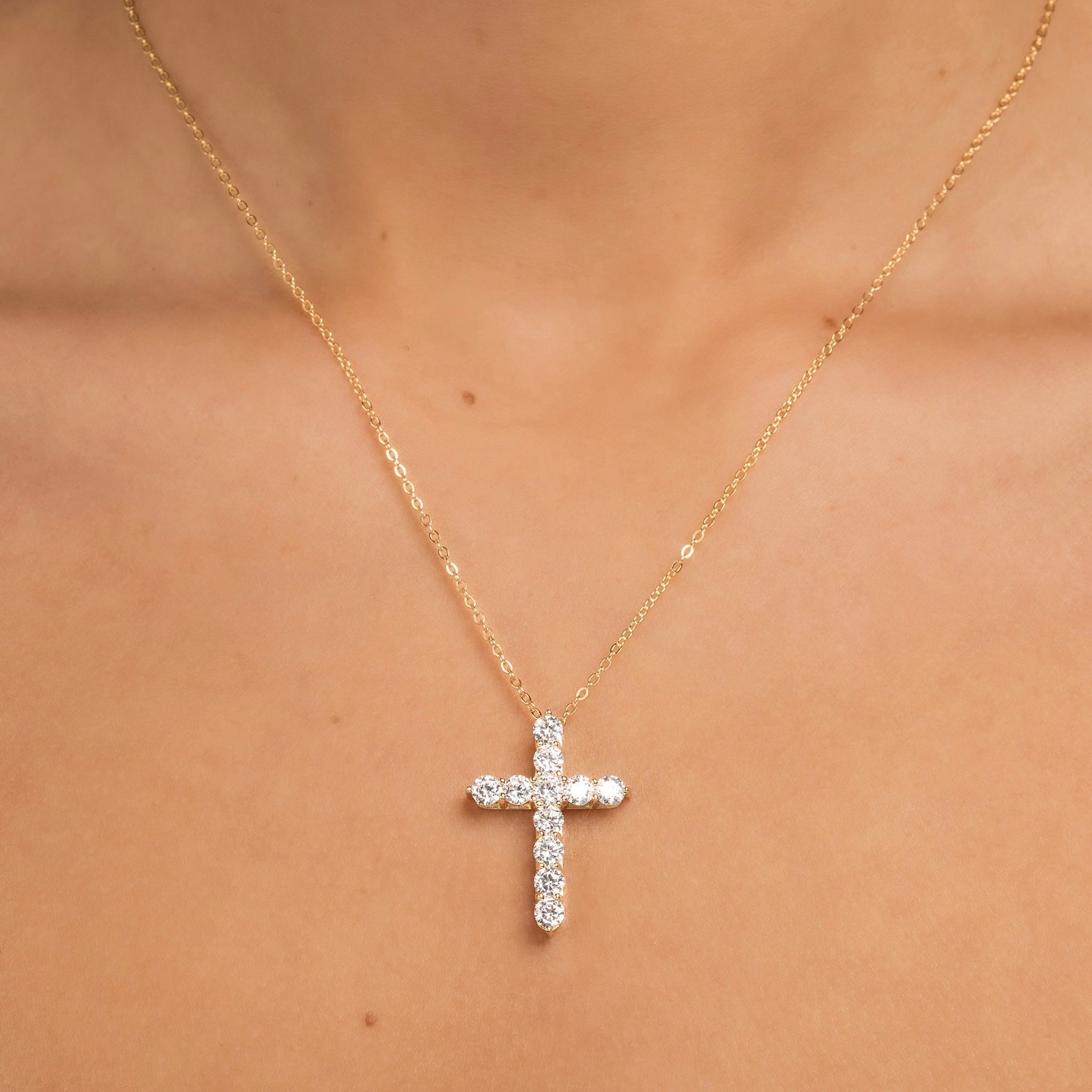 Gold Mini Cross Pendant Necklace - Luxe Emporium x