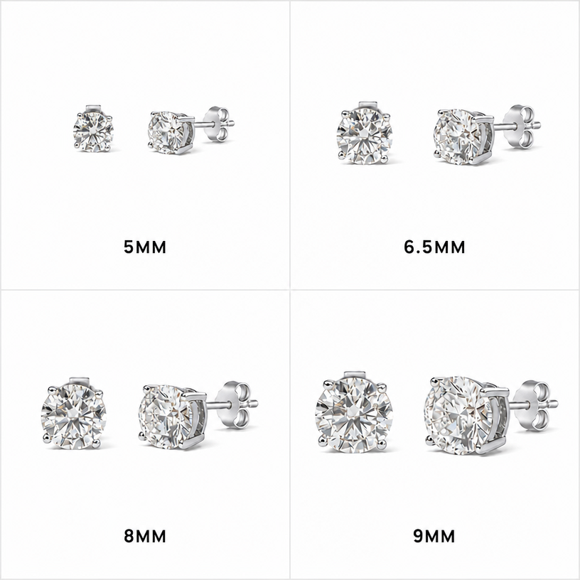 Sterling Silver Romy Round Stud Earrings