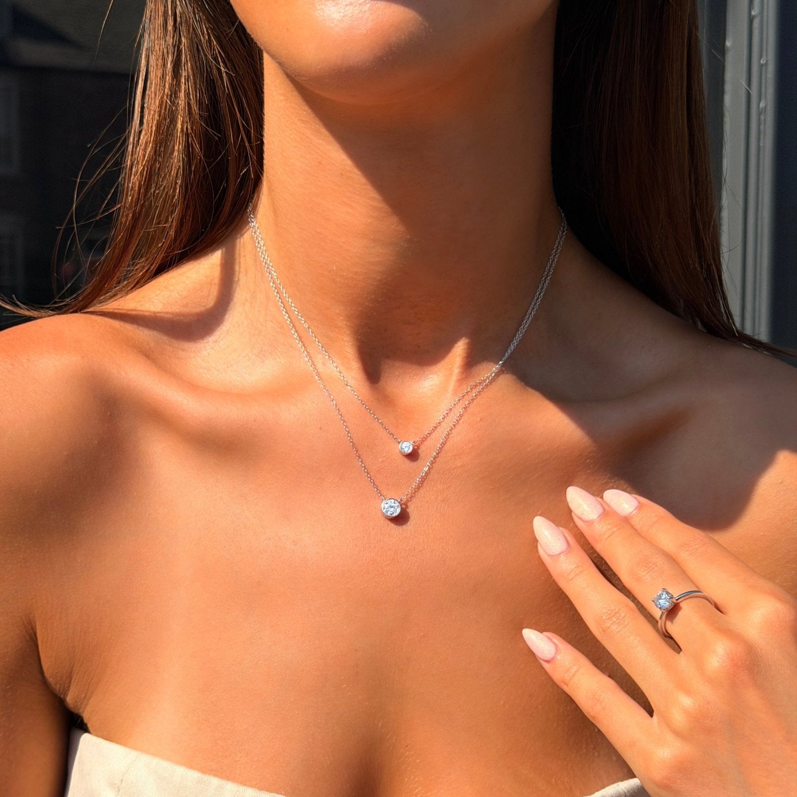Sterling Silver Zia Bezel Necklace - Luxe Emporium x