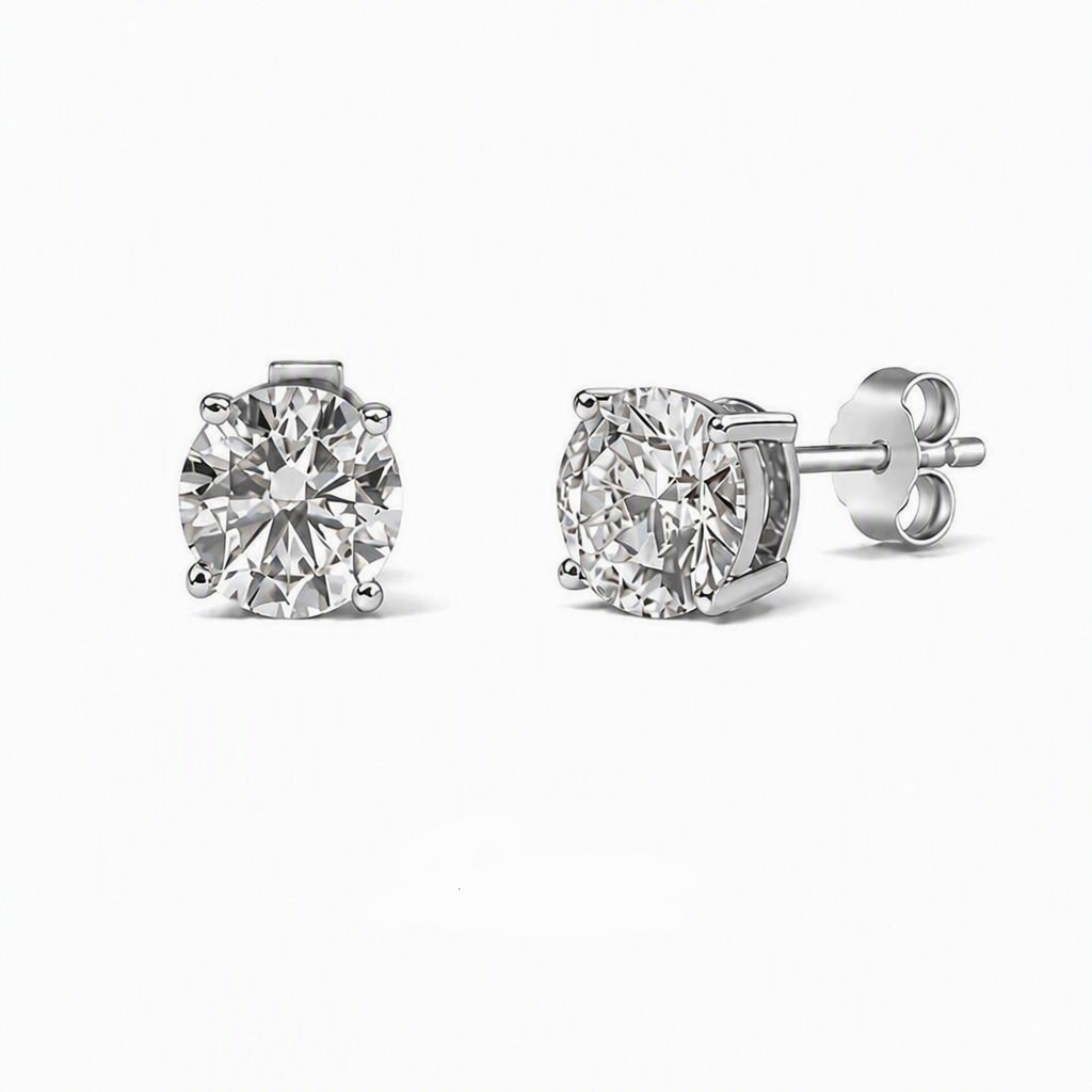 Sterling Silver Romy Round Stud Earrings