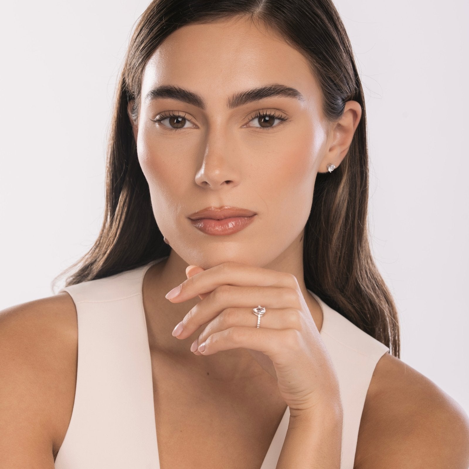 Sterling Silver Harlow Pear Ring - Luxe Emporium x