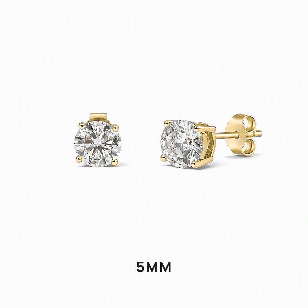 Gold Romy Round Stud Earrings