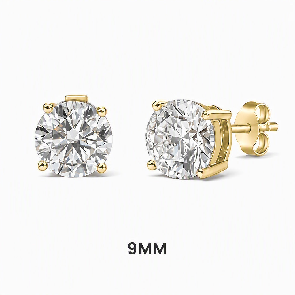 Gold Romy Round Stud Earrings